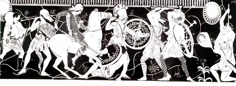 Battle scene of the Amazons